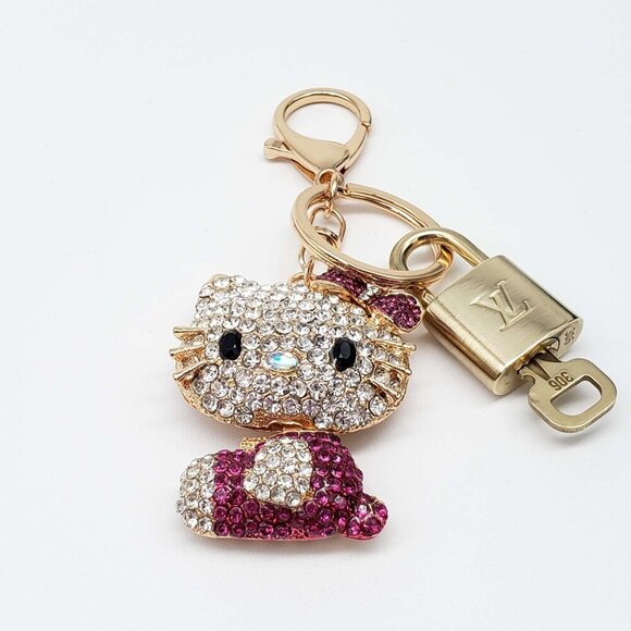 100% Auth Louis Vuitton Lock & Key with unbranded Bagcharm, Keycharm, Keychain - Picture 3 of 9